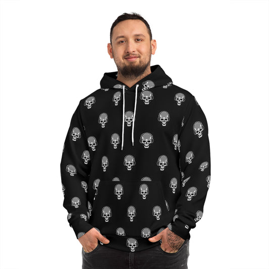 All Over Black and Grey Skull Hoodie