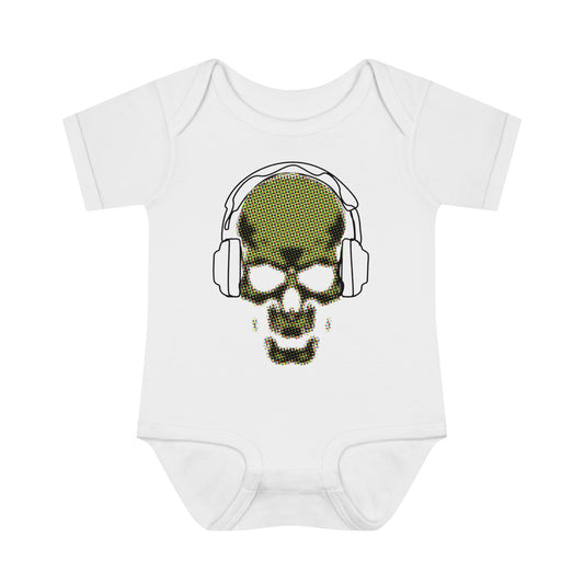 Skull Halftone Infant Baby Rib Bodysuit