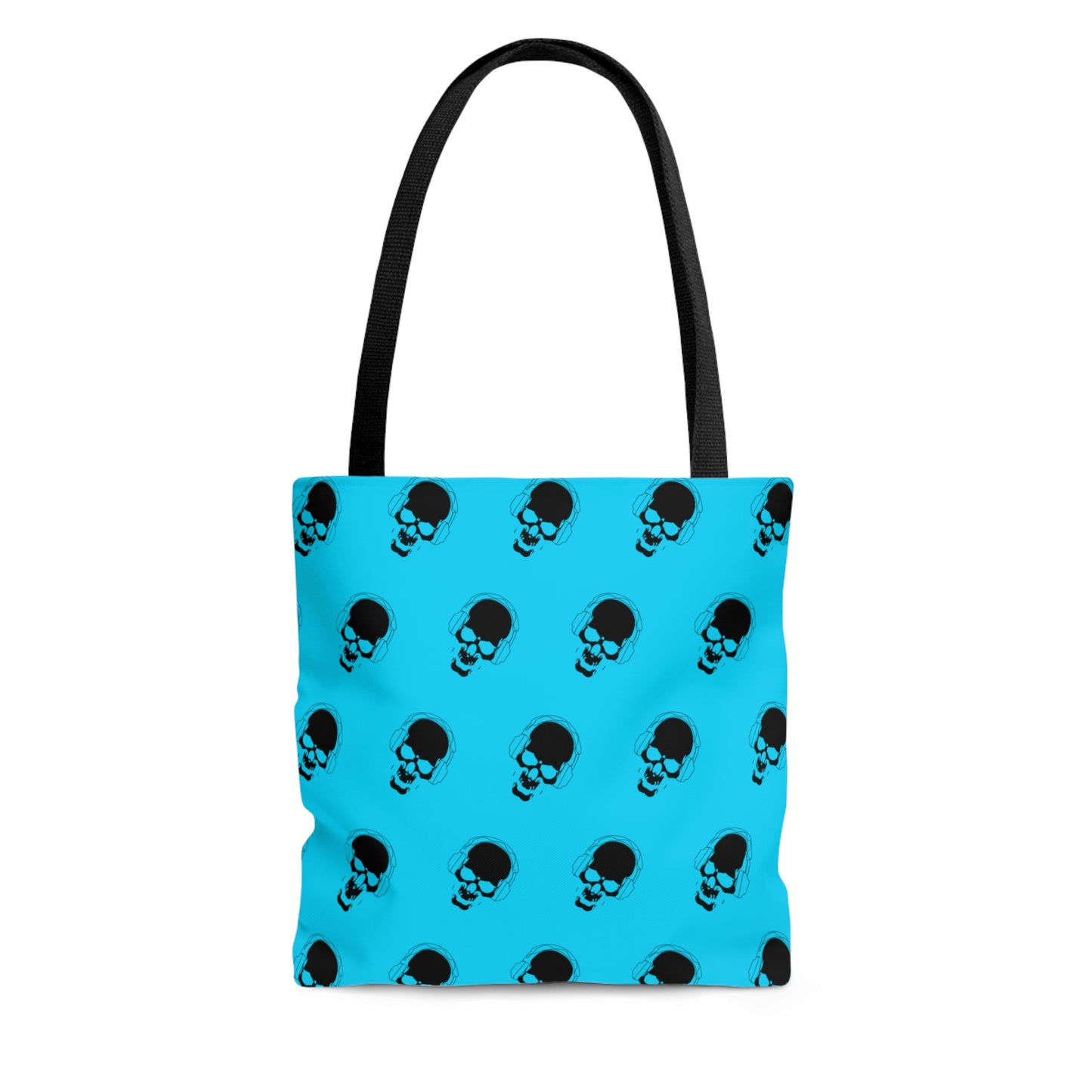 Blue and Black Skull Tote Bag