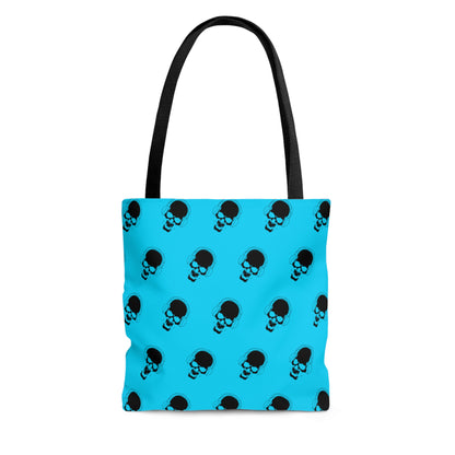 Blue and Black Skull Tote Bag