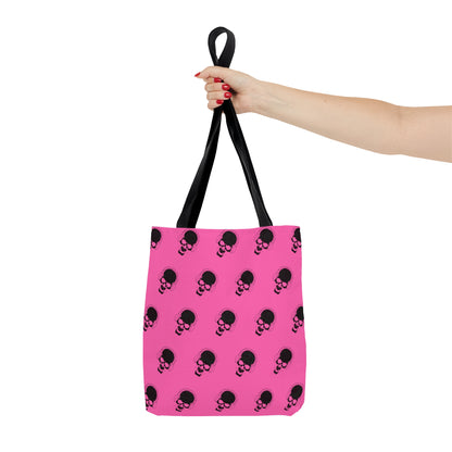 Pink and Black Skull Tote Bag