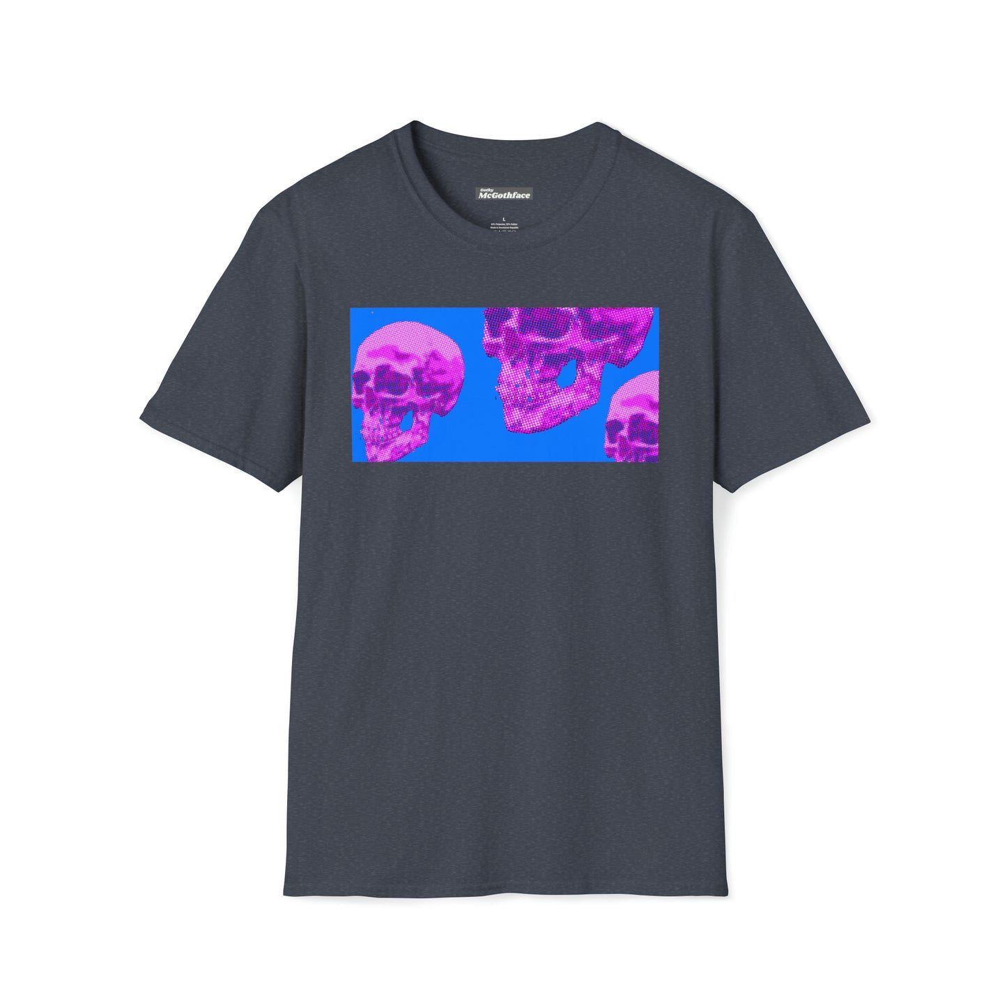 Cinematic Halftone Skull Soft Style T-shirt