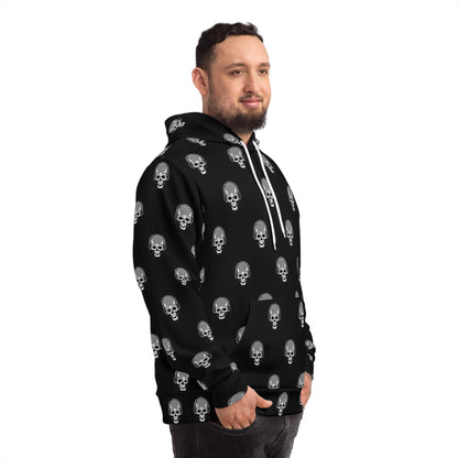 All Over Black and Grey Skull Hoodie