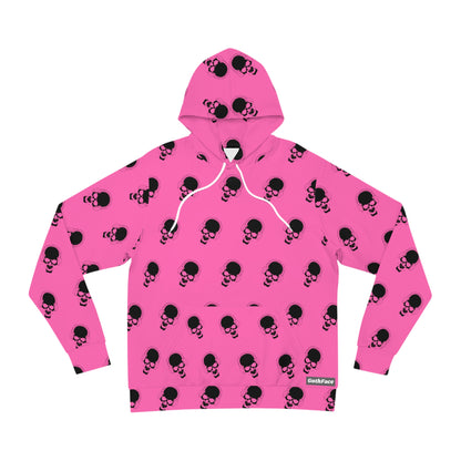 All Over Pink and Grey Skull Hoodie