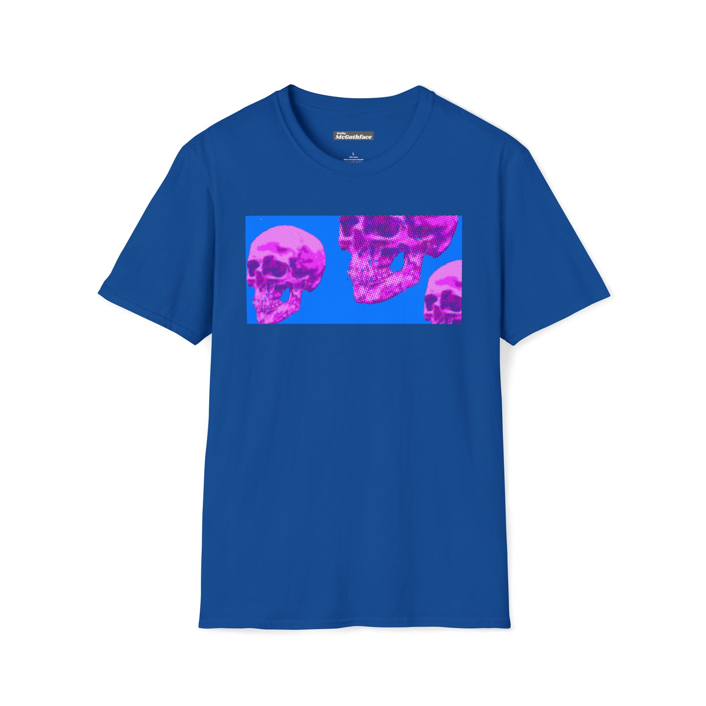 Cinematic Halftone Skull Soft Style T-shirt