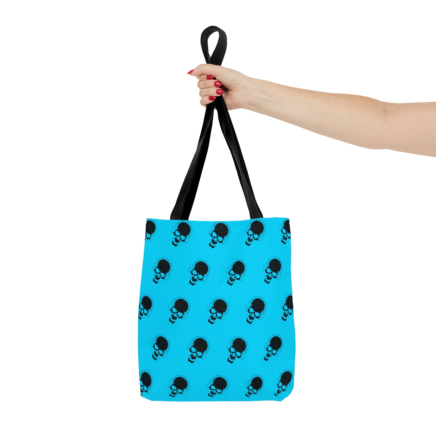 Blue and Black Skull Tote Bag