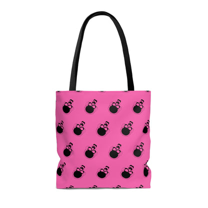 Pink and Black Skull Tote Bag