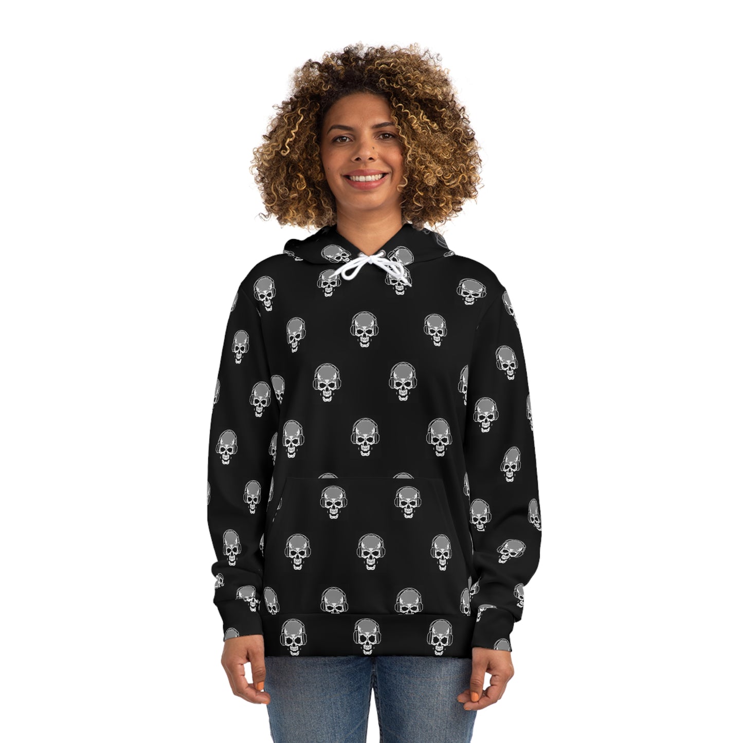 All Over Black and Grey Skull Hoodie