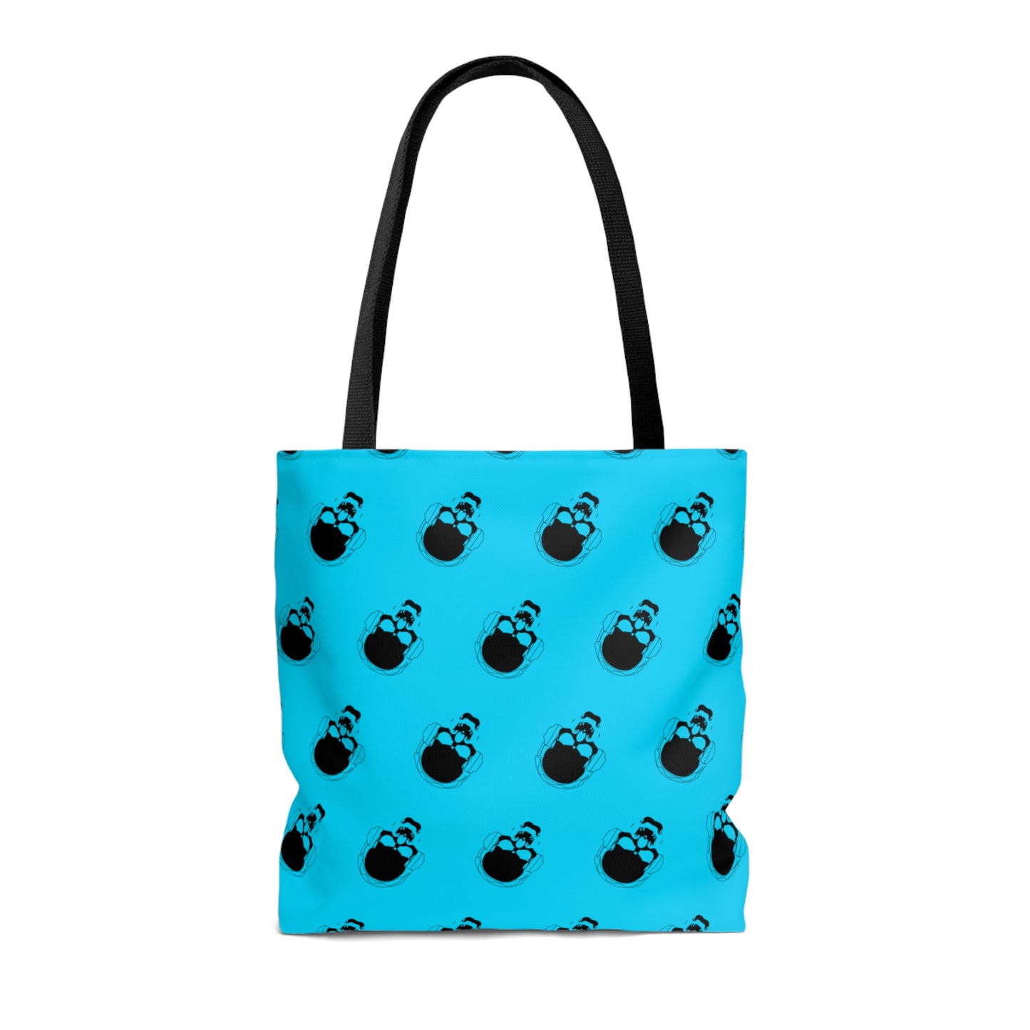 Blue and Black Skull Tote Bag