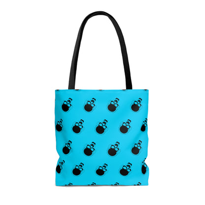 Blue and Black Skull Tote Bag