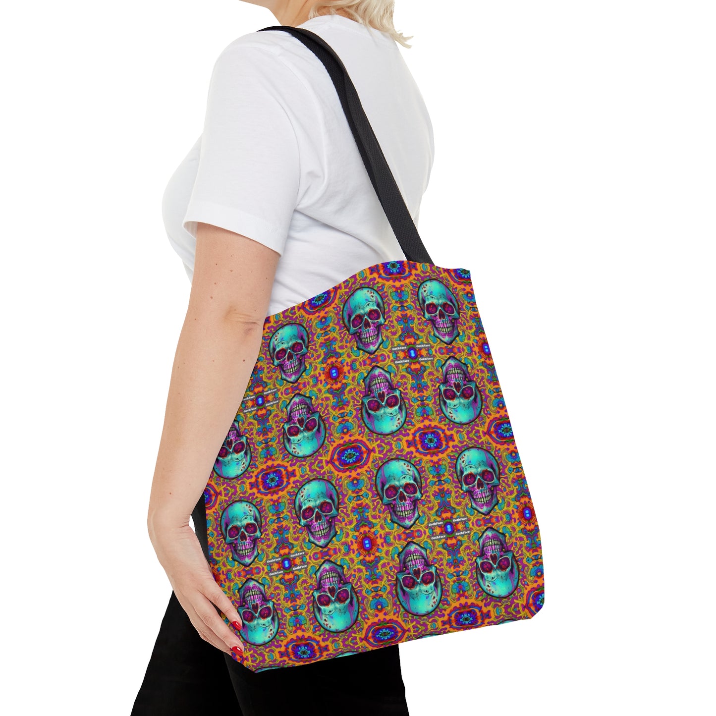 Psychedelic Skull Tote Bag