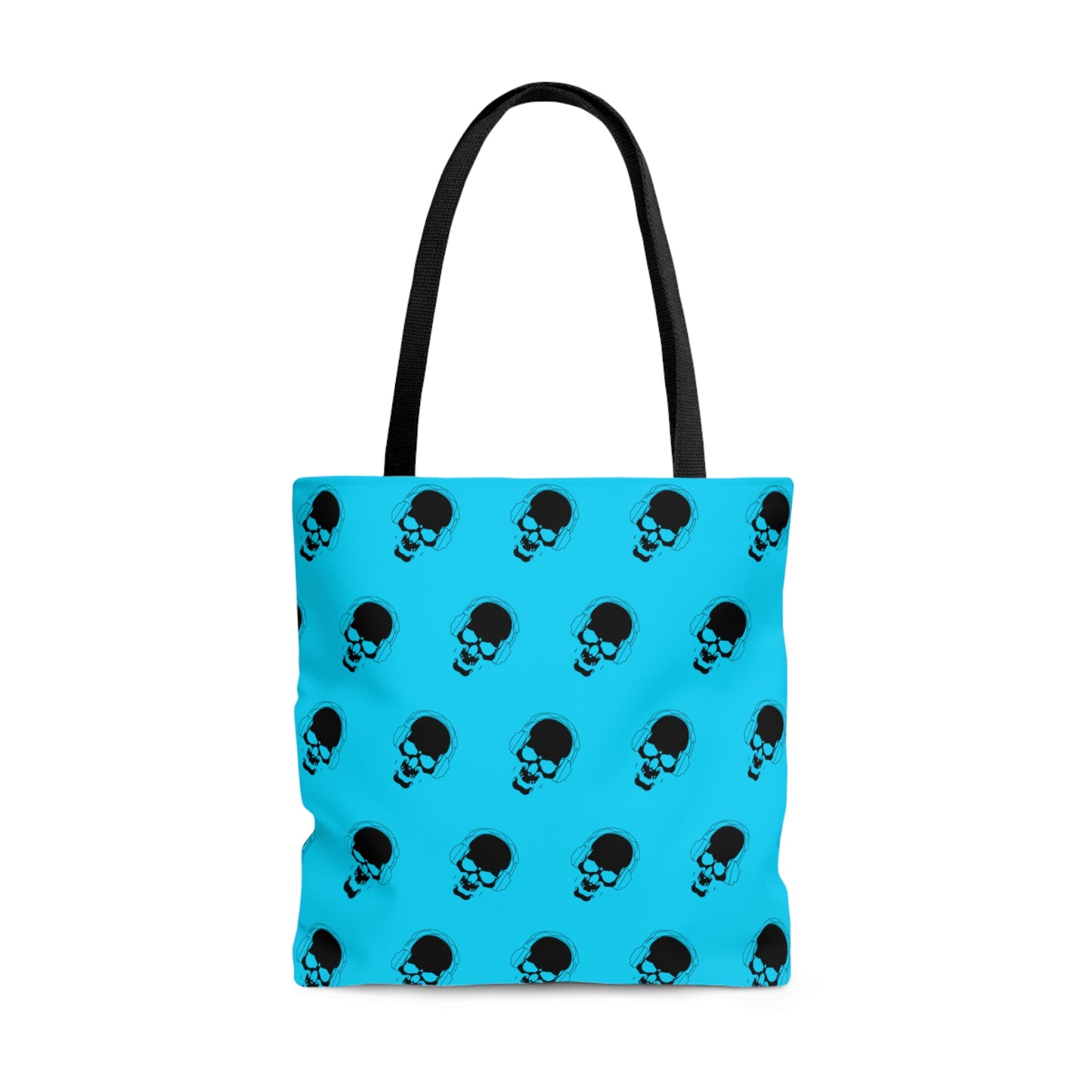 Blue and Black Skull Tote Bag