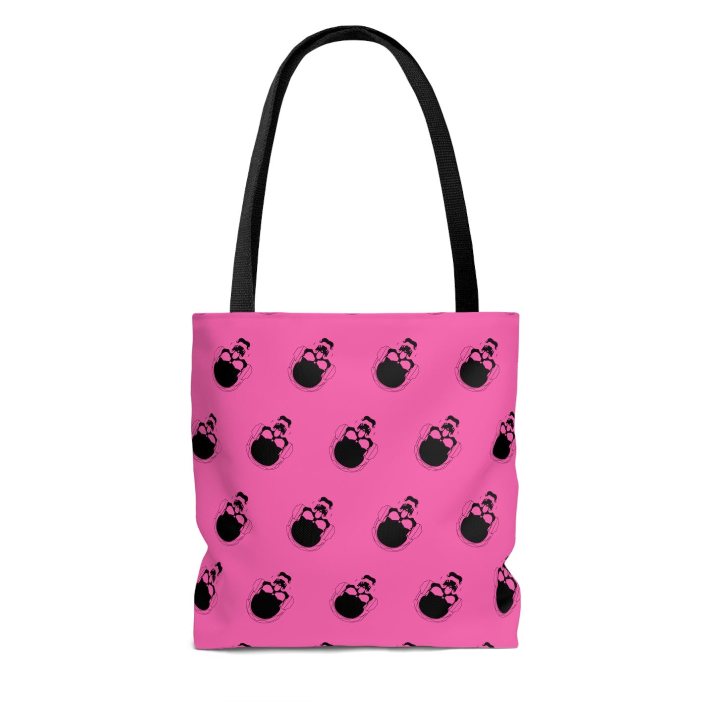 Pink and Black Skull Tote Bag