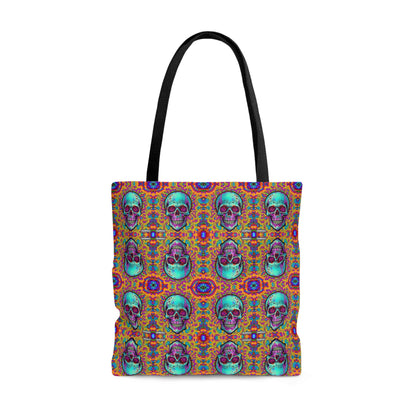 Psychedelic Skull Tote Bag