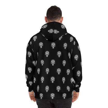 All Over Black and Grey Skull Hoodie