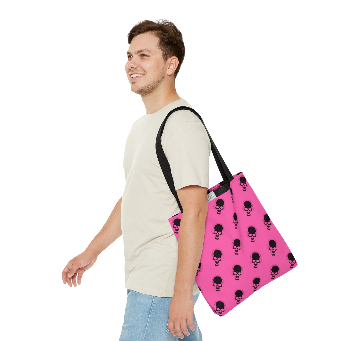 Pink and Black Skull Tote Bag