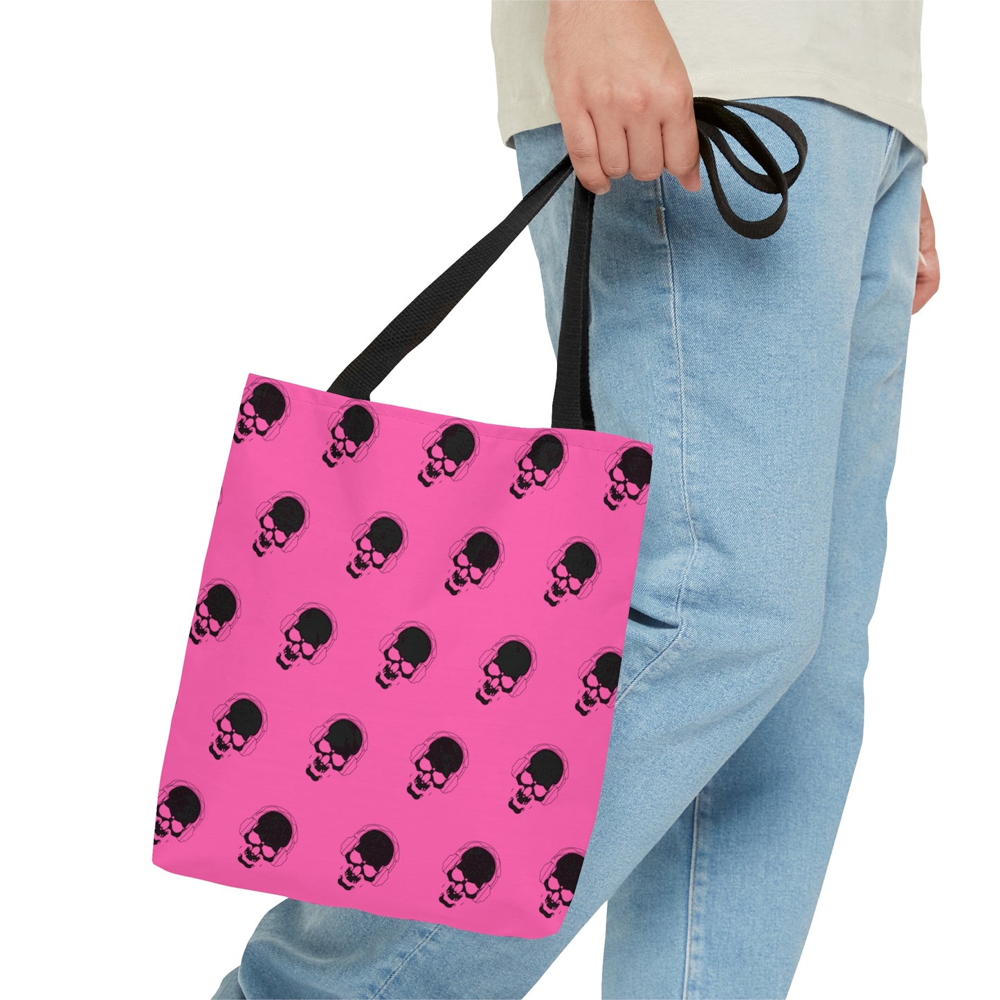 Pink and Black Skull Tote Bag