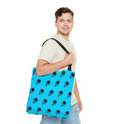 Blue and Black Skull Tote Bag