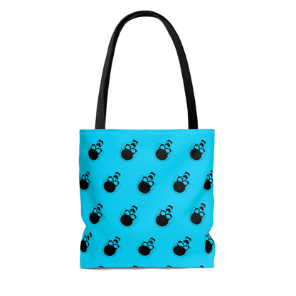 Blue and Black Skull Tote Bag