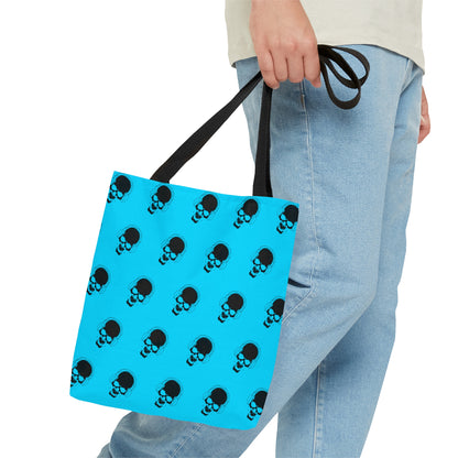 Blue and Black Skull Tote Bag