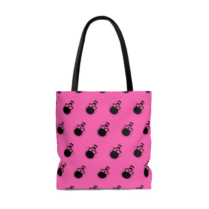 Pink and Black Skull Tote Bag