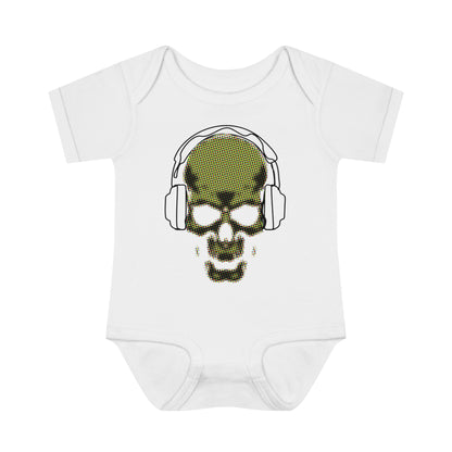 Skull Halftone Infant Baby Rib Bodysuit