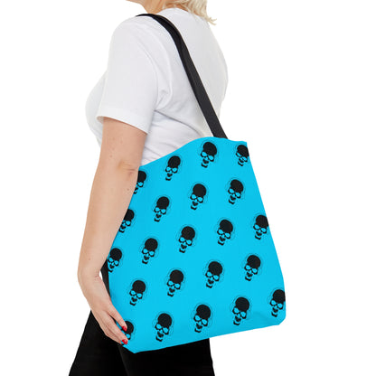 Blue and Black Skull Tote Bag