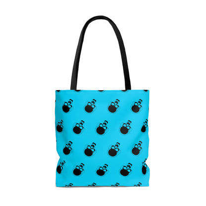 Blue and Black Skull Tote Bag