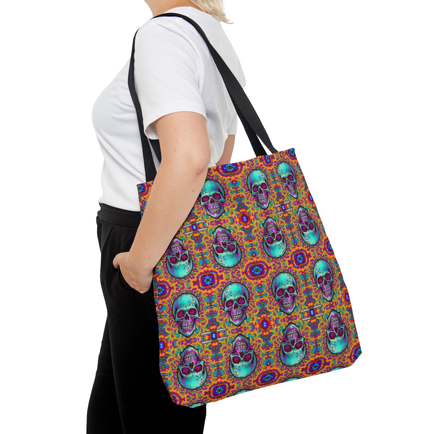 Psychedelic Skull Tote Bag