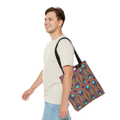 Psychedelic Skull Tote Bag