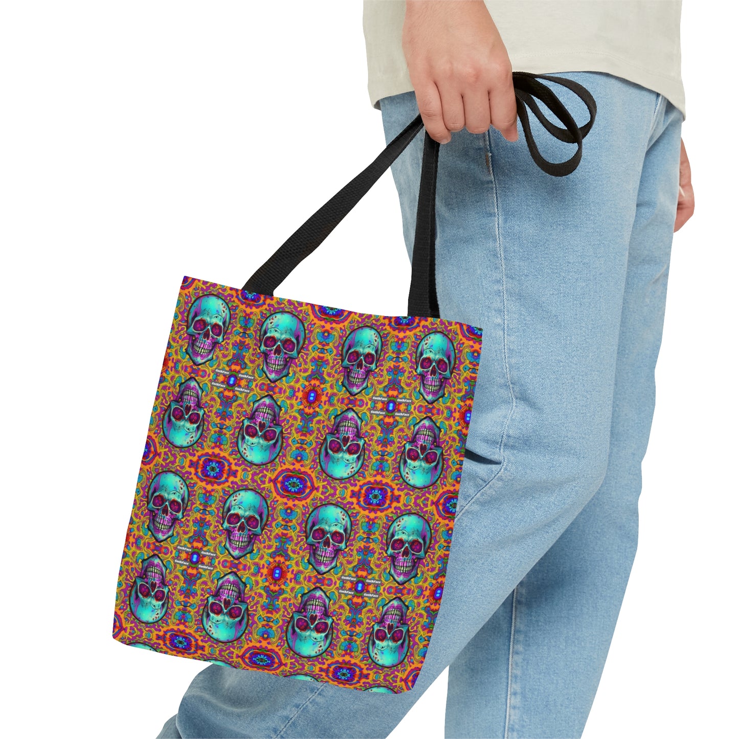 Psychedelic Skull Tote Bag